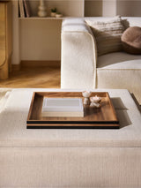 Next Brown Wooden Extra Large Square Decorative Tray 54cm- Buy online at McGrocer
