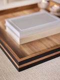 Brown wooden extra large square decorative tray 54cm - British product