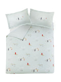 Sophie Allport Blue Coastal Boats duvet cover and pillowcase set (British brand)