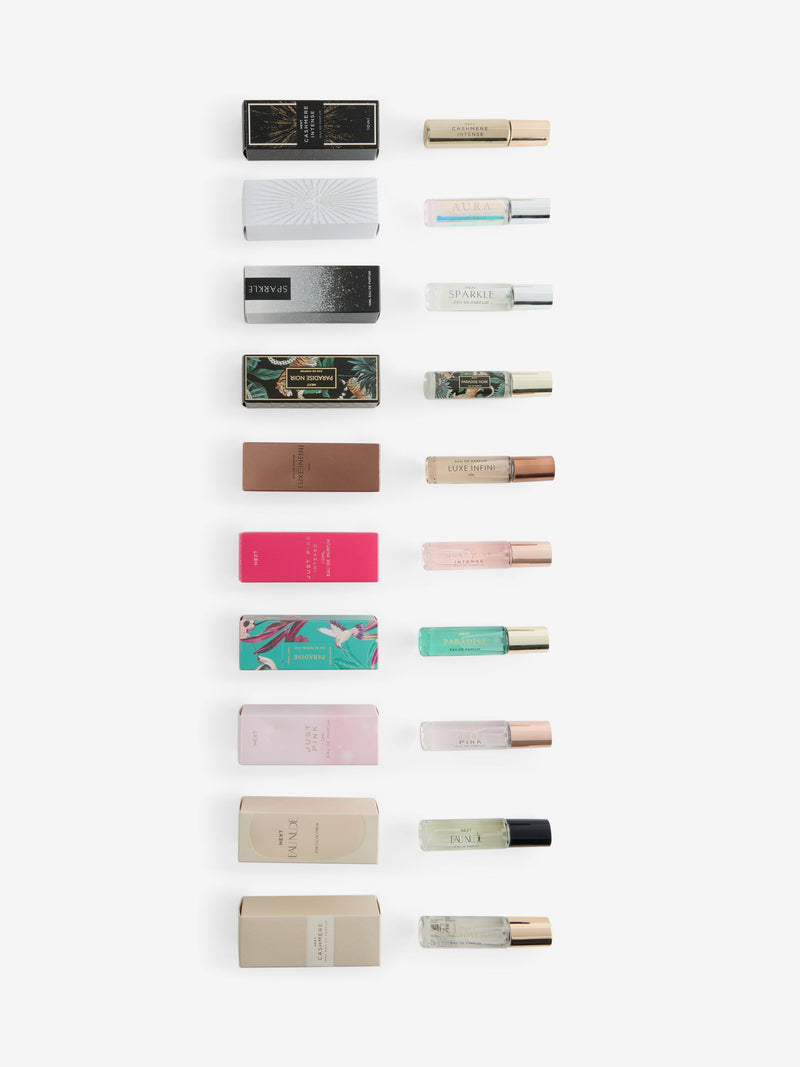 Perfume discovery set of ten 10ml fragrance samples, UK version
