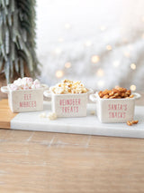 Next Something Different White Set of 3 Ceramic Christmas Snack Bowls- Buy online at McGrocer