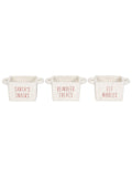 Something Different white ceramic Christmas snack bowls set of 3 (British brand)