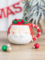 Something Different Red/White Christmas Santa Mug and Socks Set