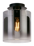 Searchlight Santorini black flush ceiling light 26cm, UK version