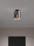 Searchlight Santorini black flush ceiling light 26cm, UK version