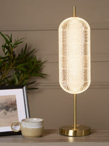 Next Searchlight Satin Brass Tuscany LED Table Lamp- Buy online at McGrocer