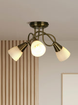 Next Searchlight Henley 3 Ceiling Light in Antique Brass- Buy online at McGrocer