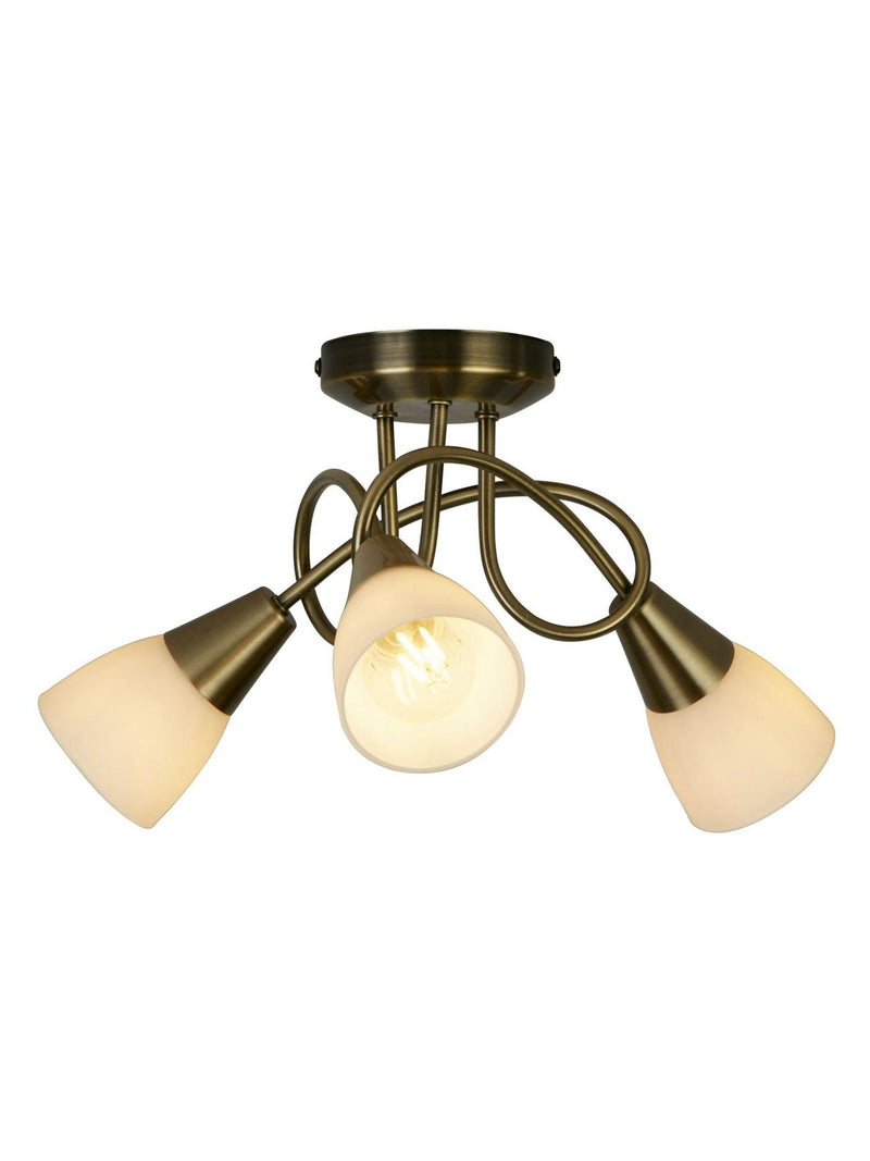 Searchlight Henley ceiling light antique brass finish (British brand)