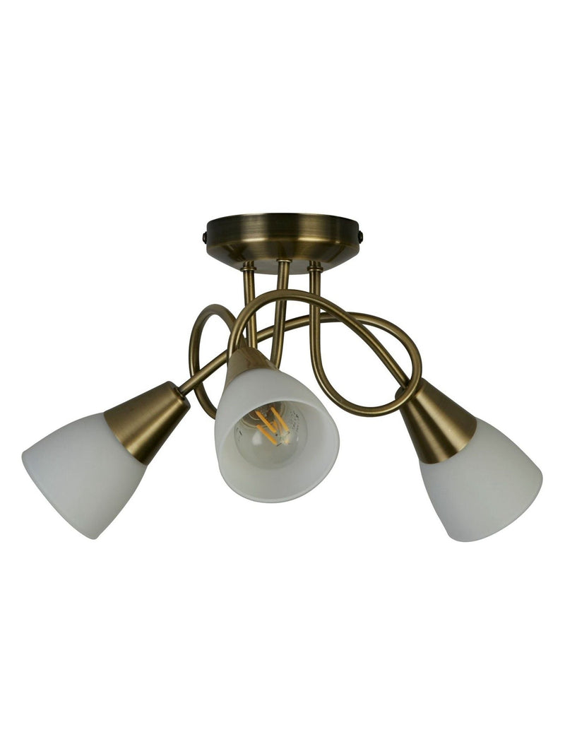 Searchlight Henley ceiling light antique brass finish (British brand)