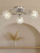 Next Searchlight Chrome and Clear Wimbledon 3 Ceiling Light- Buy online at McGrocer