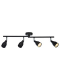 Searchlight Focus 4 ceiling light black chrome, imported from the UK