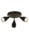 Searchlight Astro 3-light black and chrome ceiling spotlight, UK version