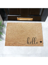 Next Artsy Mats Natural and Black Hello Scribble Heart Doormat 60cm x 40cm- Buy online at McGrocer