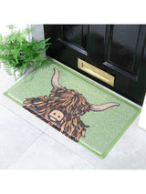 Next Artsy Mats Green Highland Cow Doormat 70cm x 40cm- Buy online at McGrocer