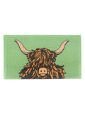 Artsy Mats Green Highland Cow doormat 70x40cm, imported from the UK