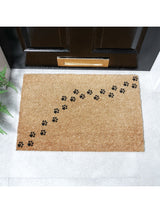Next Artsy Mats Natural and Black Paw Print Doormat 60cm x 40cm- Buy online at McGrocer