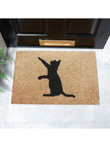 Next Artsy Mats Natural and Black Cat Doormat 60cm x 40cm- Buy online at McGrocer