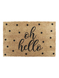 Artsy Oh Hello doormat coconut fibre non-slip PVC backing 60x40cm, UK version
