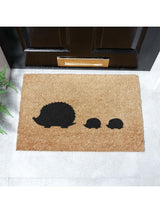 Next Artsy Natural and Black Hedgehog Family Doormat- Buy online at McGrocer