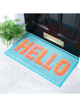 Next Artsy Mats Blue Hello Doormat 70cm x 40cm- Buy online at McGrocer