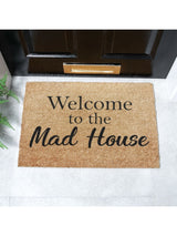 Next Artsy Natural and Black Welcome To The Mad House Doormat 60x40cm- Buy online at McGrocer