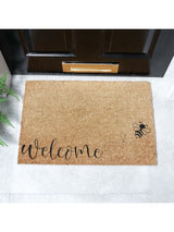 Next Artsy Mats Natural and Black Welcome Bee Doormat 60cm x 40cm- Buy online at McGrocer