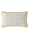Laura Ashley yellow ochre cotton cushion with plush pad, imported from the UK