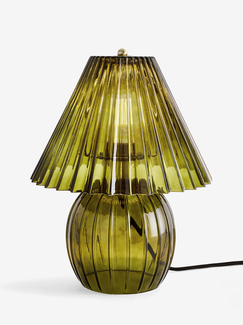 Rockett St George green glass table lamp, UK version