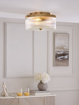 Next Lipsy Brass Ridge Glass Flush Ceiling Light 33cm Diameter- Buy online at McGrocer