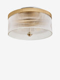Lipsy flush ceiling light brass ridge glass 33cm, UK version