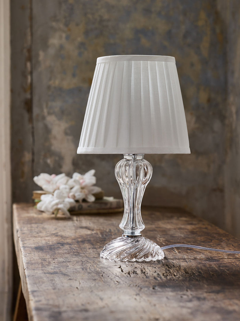 Shabby Chic by Rachel Ashwell clear glass table lamp 37cm, imported from the UK