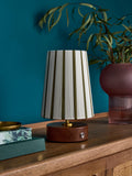 Clarke and Clarke Rattan/Brass Isla Rechargeable Wireless Touch Lamp