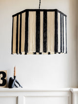 Next Rockett St George Black and White Easy Fit Striped Fringe Ceiling Light Shade- Buy online at McGrocer