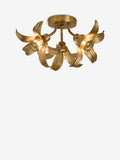 Rockett St George brass flush flower ceiling light (British brand)