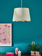 Next Lucy Tiffney Green/Ecru Easy Fit Scallop Stripe Lamp Shade 22cm x 35cm- Buy online at McGrocer