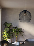 Eglo black steel pendant ceiling light 110cm - British product