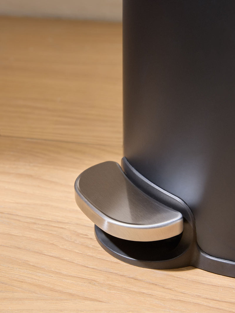 MADE.COM Black Joss pedal bin 5 litre, imported from the UK