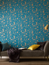 Next Graham & Brown Meiying Teal Wallpaper Sample A4- Buy online at McGrocer