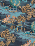 Graham & Brown Navy Edo Toile A4 wallpaper sample (British brand)