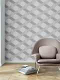 Graham & Brown wallpaper sample Fractal Grey A4, imported from the UK