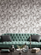 Next Graham & Brown Black Skull Roses Wallpaper Sample A4- Buy online at McGrocer