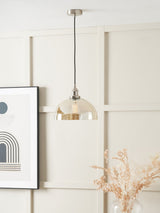 Next Pacific Lifestyle Cecilia Antique Metal and Lustre Glass Dome Pendant Ceiling Light 120cm- Buy online at McGrocer