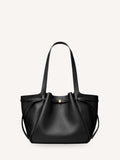 Tory Burch Black Romy Pebbled Tote Bag, imported from the UK