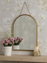 Next Laura Ashley Polished Brass Roughton Decorative Mirror 40cm- Buy online at McGrocer