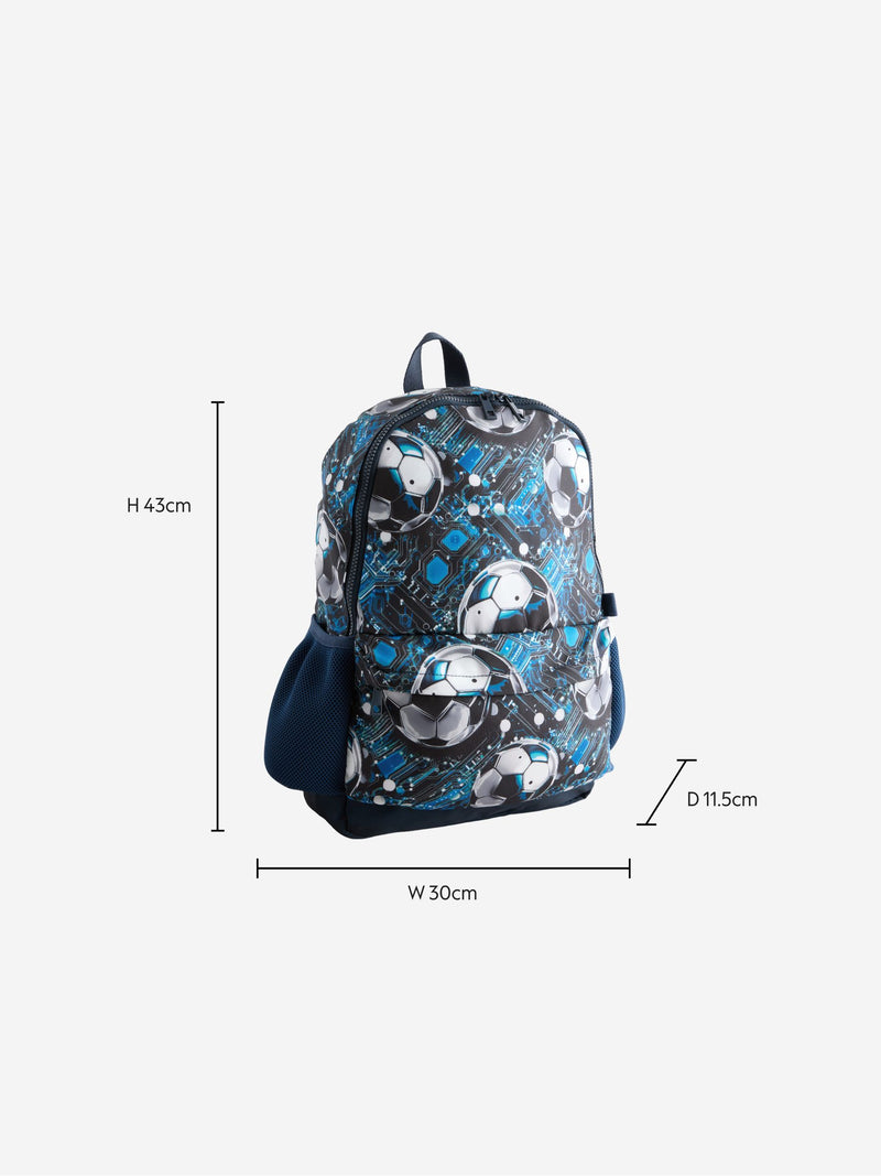 Blue football backpack recycled polyester - British product