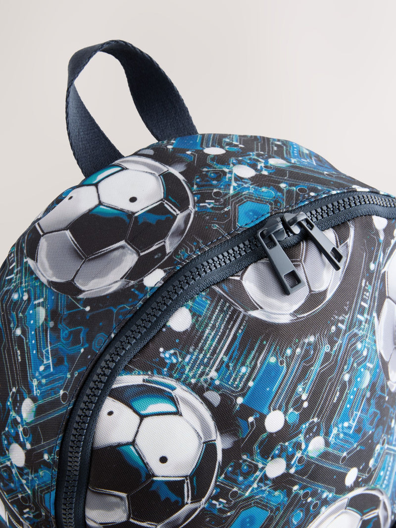 Blue football backpack recycled polyester - British product