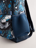 Blue football backpack recycled polyester - British product