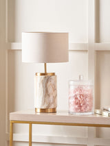 Next Pacific Natural Stone Effect Ceramic Table Lamp - 48cm Height- Buy online at McGrocer