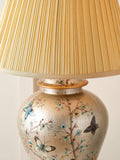 Pacific Gold butterfly ceramic table lamp with tapered shade (British brand)