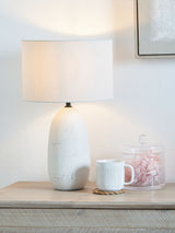 Next Pacific White Vintage Textured Ceramic Table Lamp 50cm- Buy online at McGrocer